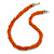 Mulistrand Twisted Orange Glass Bead Necklace - 48cm Long