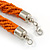 Mulistrand Twisted Orange Glass Bead Necklace - 48cm Long - view 6