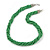 Mulistrand Twisted Green Glass Bead Necklace - 48cm Long