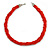 Mulistrand Twisted Red Glass Bead Necklace - 48cm Long - view 2