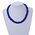 Mulistrand Twisted Blue Glass Bead Necklace - 48cm Long - view 2