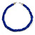 Mulistrand Twisted Blue Glass Bead Necklace - 48cm Long - view 3