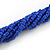 Mulistrand Twisted Blue Glass Bead Necklace - 48cm Long - view 5