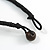 Statement Wood Oval Link with Teal Ceramic Bead Black Cord Necklace - 60cm L - view 6