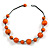 Orange Wood Bead Black Cotton Cord Necklace - 52cm Long - view 3