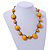 Yellow Wood Bead Black Cotton Cord Necklace - 52cm Long - view 3