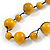Yellow Wood Bead Black Cotton Cord Necklace - 52cm Long - view 5