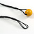 Yellow Wood Bead Black Cotton Cord Necklace - 52cm Long - view 7