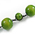 Lime Green Wood Bead Black Cotton Cord Necklace - 52cm Long - view 5