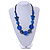 Signature Wood, Ceramic, Acrylic Bead Black Cord Necklace (Dark Blue/ Blue) - 60cm L (Adjustable) - view 2