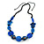 Signature Wood, Ceramic, Acrylic Bead Black Cord Necklace (Dark Blue/ Blue) - 60cm L (Adjustable) - view 3