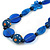Signature Wood, Ceramic, Acrylic Bead Black Cord Necklace (Dark Blue/ Blue) - 60cm L (Adjustable) - view 4