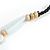 Chunky White/ Black/ Nude Resin, Ceramic, Wood Bead Black Cord Tassel Necklace - 66cm L/ 11cm Tassel - view 8