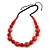 Signature Wood, Ceramic Bead Black Cord Necklace (Red) - 66cm L (Adjustable)