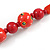 Signature Wood, Ceramic Bead Black Cord Necklace (Red) - 66cm L (Adjustable) - view 5