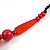 Signature Wood, Ceramic Bead Black Cord Necklace (Red) - 66cm L (Adjustable) - view 6