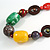 Multicoloured Resin, Wood Bead with Black Cotton Cord Necklace - 64cm L - view 4