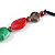 Multicoloured Resin, Wood Bead with Black Cotton Cord Necklace - 64cm L - view 6