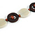 Milky White Ceramic and Brown Wood Bead Necklace - 74cm Long - view 5