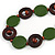 Bottle Green Ceramic and Brown Wood Bead Necklace - 74cm Long - view 4