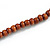 Bottle Green Ceramic and Brown Wood Bead Necklace - 74cm Long - view 7
