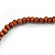 Blue Ceramic and Brown Wood Bead Necklace - 74cm Long - view 6
