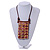 Statement Natural/ Brown Wood Bib Style Necklace with Chocolate Silk Cords - Adjustable - view 2