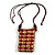 Statement Natural/ Brown Wood Bib Style Necklace with Chocolate Silk Cords - Adjustable - view 1
