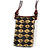 Statement Natural/ Black Wood Bib Style Necklace with Brown Silk Cords - Adjustable - view 3