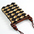 Statement Natural/ Black Wood Bib Style Necklace with Brown Silk Cords - Adjustable - view 5