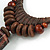 Ethnic Statement Geometric Wood Bead Cotton Cord Necklace In Brown - Adjustable - view 5