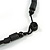 Black Rubber Cord Necklace with Lime Green Wood Bead Medallion Pendant - 50cm L - view 6