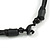 Ethnic Black Rubber Cord Necklace with Wooden Pendant - 50cm L - view 5