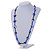 Sea Shell and Glass Bead Necklace In Blue - 78cm Long - view 2