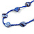 Sea Shell and Glass Bead Necklace In Blue - 78cm Long - view 4