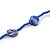 Sea Shell and Glass Bead Necklace In Blue - 78cm Long - view 5
