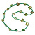 Sea Shell and Glass Bead Necklace In Green - 76cm Long - view 3