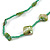 Sea Shell and Glass Bead Necklace In Green - 76cm Long - view 4