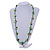 Sea Shell and Glass Bead Necklace In Green - 76cm Long - view 2