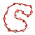 Sea Shell and Glass Bead Necklace In Red - 80cm Long - view 3