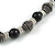 Black Glass Bead with Silver Tone Metal Wire Element Necklace - 70cm Long - view 5