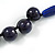 Signature Wood, Ceramic, Acrylic Bead Black Cord Necklace (Dark Blue) - 72cm L (Adjustable) - view 5