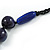 Signature Wood, Ceramic, Acrylic Bead Black Cord Necklace (Dark Blue) - 72cm L (Adjustable) - view 6