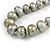 Long Graduated Wooden Bead Colour Fusion Necklace (Gold/ Black/ Metallic Silver) - 76cm Long - view 4