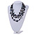 Multistrand Black Sea Shell and Glass Bead Necklace - 60cm Long - view 2