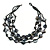 Multistrand Black Sea Shell and Glass Bead Necklace - 60cm Long