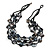 Multistrand Black Sea Shell and Glass Bead Necklace - 60cm Long - view 3