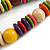 Statement Multicoloured Round and Button Wood Bead Necklace - 56cm L - view 6