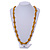 Long Yellow Wood Button Bead Necklace - 110cm Long - view 2