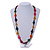 Long Multicoloured Wood Button Bead Necklace - 110cm Long - view 2